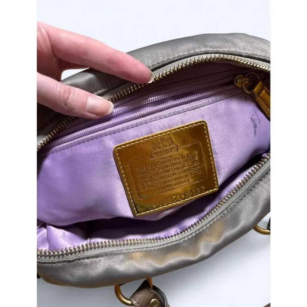 Vintage 2000s Coach Amanda Satchel Bag Mauve Top Handle Shoulder Bag - Picture 4 of 11